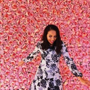 Black and White Floral Print Everly Dress